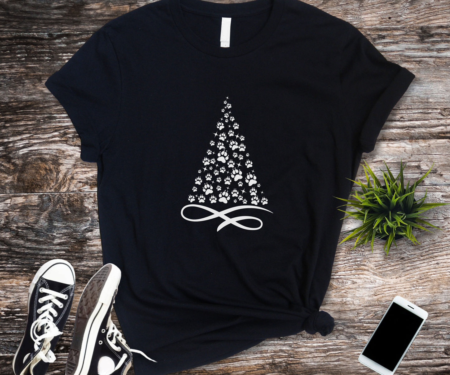 Paw Christmas tree, dog lover christmas shirt