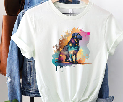 Rottweiler shirt, colorful shirt, psychedelic shirt,  dog lover shirt