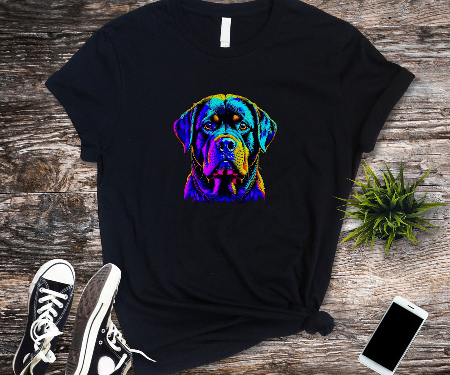 Rottweiler shirt, colorful shirt, psychedelic shirt,  dog lover shirt