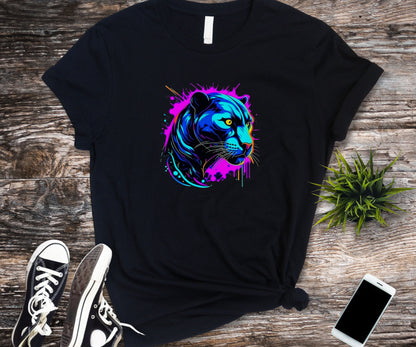 Panther shirt, colorful shirt, psychedelic shirt