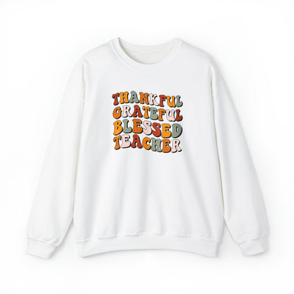 Thankful, grateful, blessed teacher, thanksgiving teacher sweatshirt,