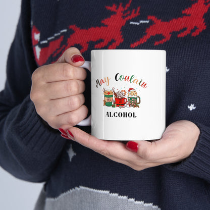 Merry christmas, Christmas drinks, funny mug, white Ceramic Mug 11oz