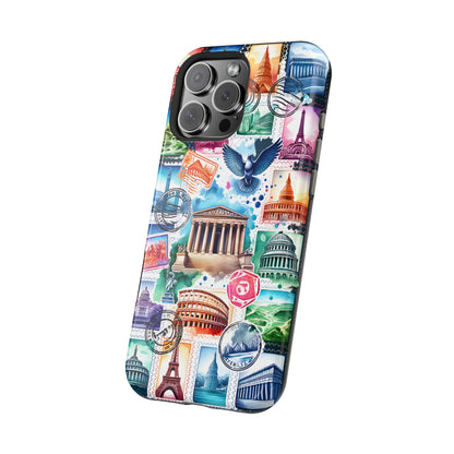 Stamp Collage MagSafe Tough Iphone Case