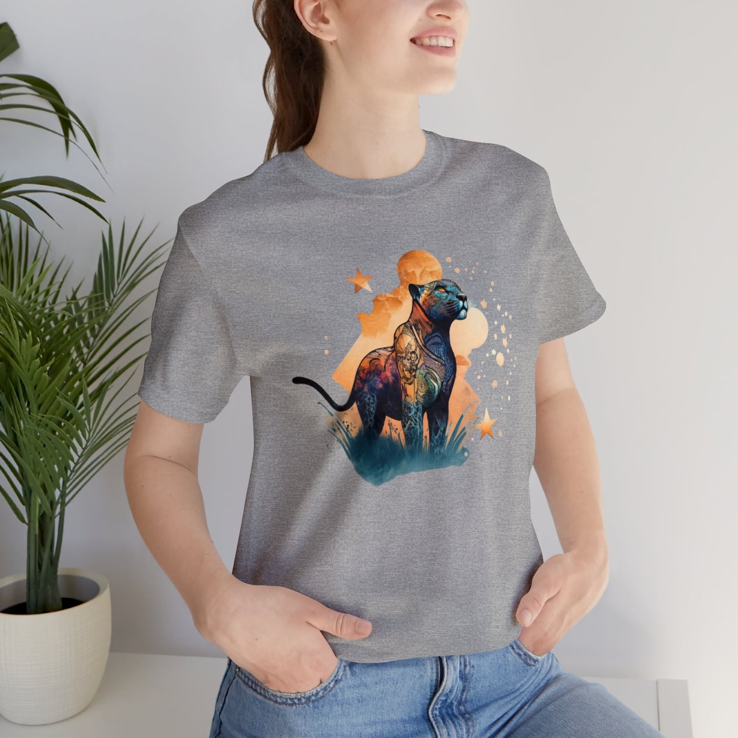 Panther shirt, colorful shirt, graphic tee, animal lover shirt