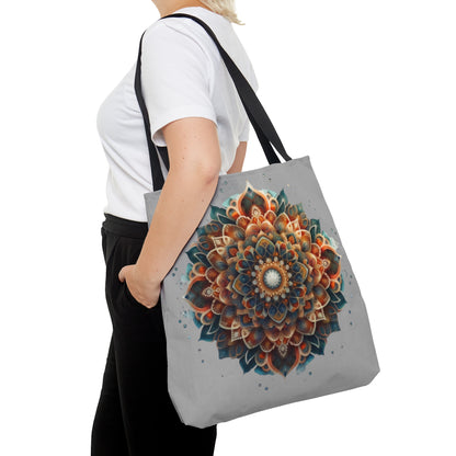 Tote Bag (AOP), Mandala tote bag, mandala art, floral mandala, 3d mandala, mandala bag