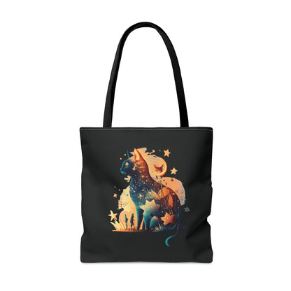 Colorful cat Tote Bag, mystical tote bag