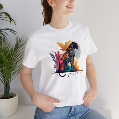 Panther shirt, colorful shirt, graphic tee, animal lover shirt, watercolor shirt