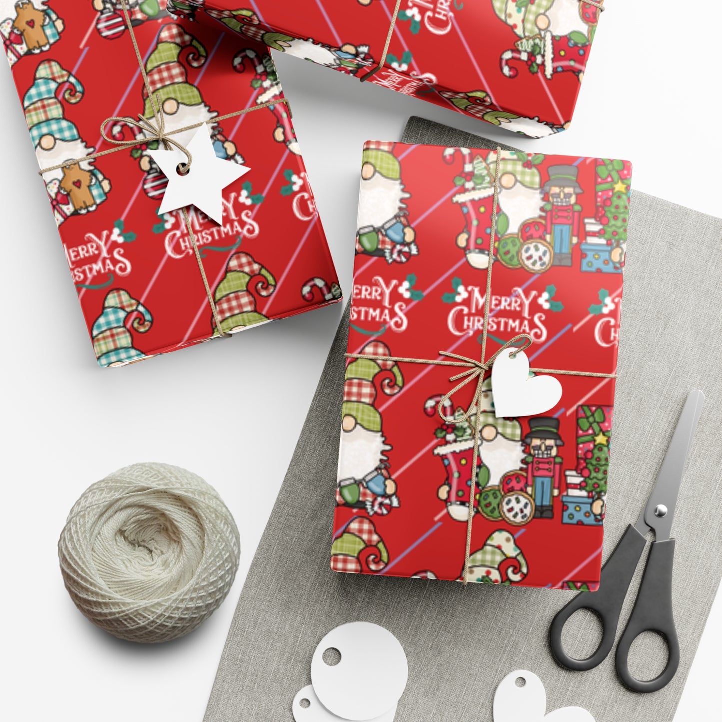 Gnomes Gift Wrap Papers, Christmas Gnomes gift wrap