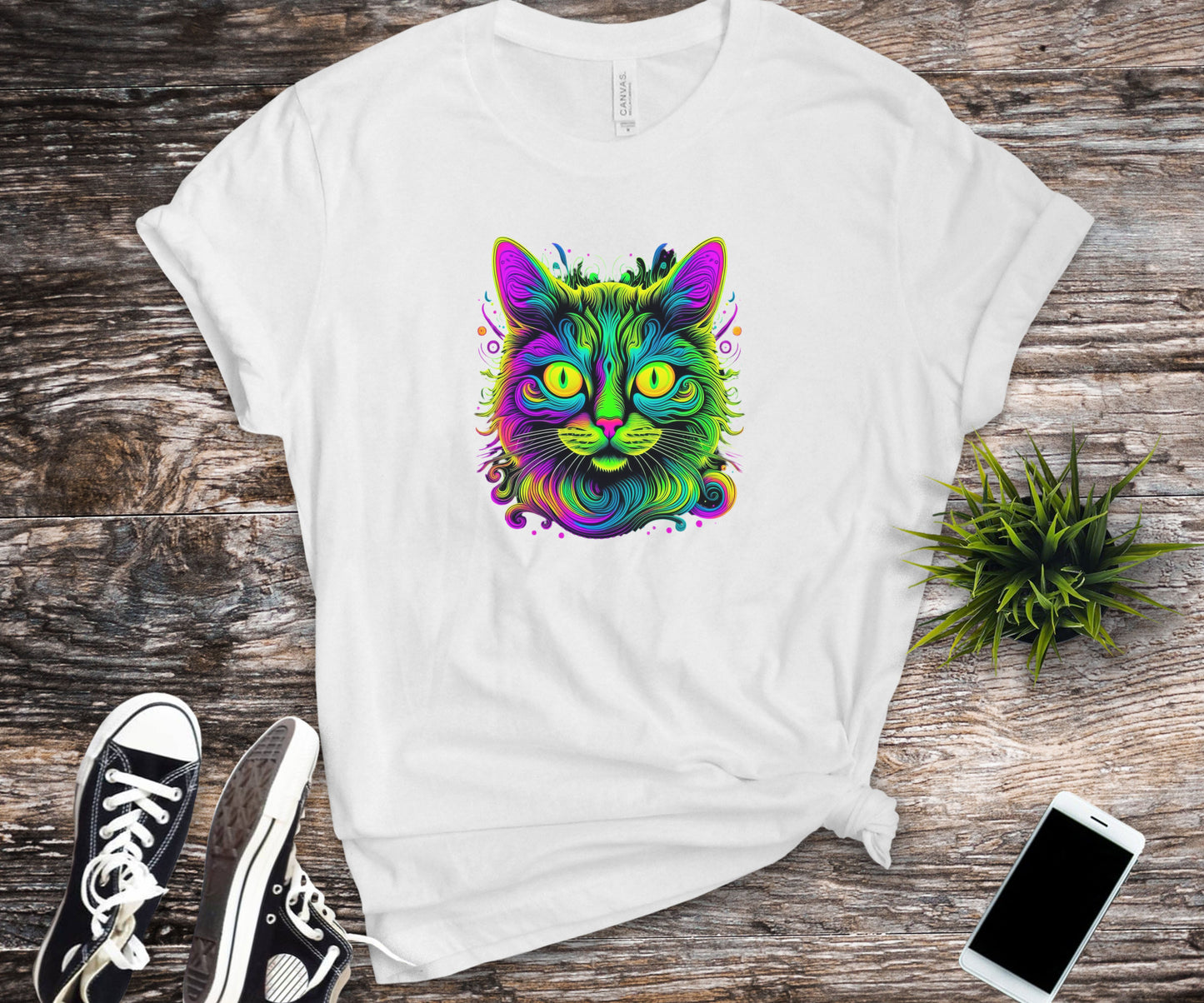 Cat shirt, colorful shirt for cat lover, graphic shirt