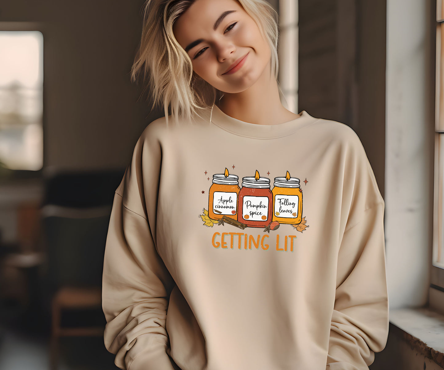 Getting lit, funny thanksgiving sweatshirt