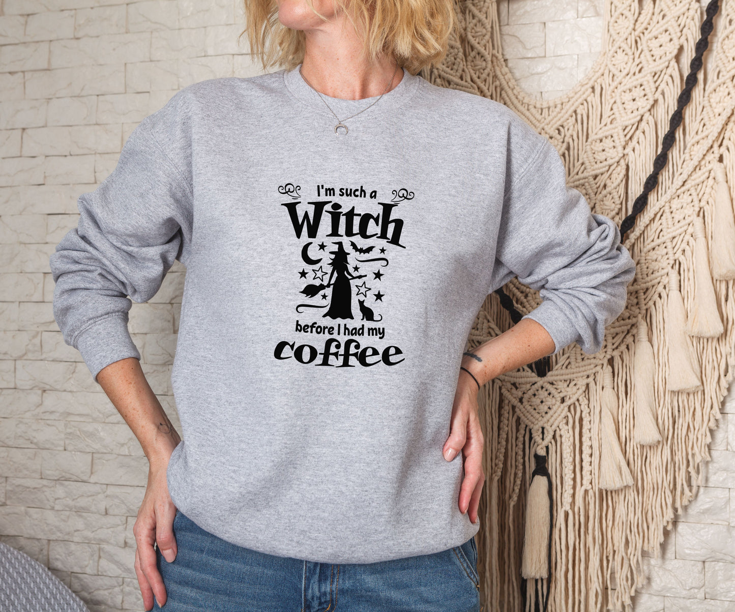 I'm such a witch before i had my coffee, funny Halloween sweatshirt