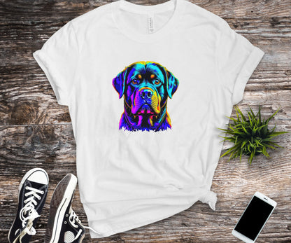 Rottweiler shirt, colorful shirt, psychedelic shirt,  dog lover shirt