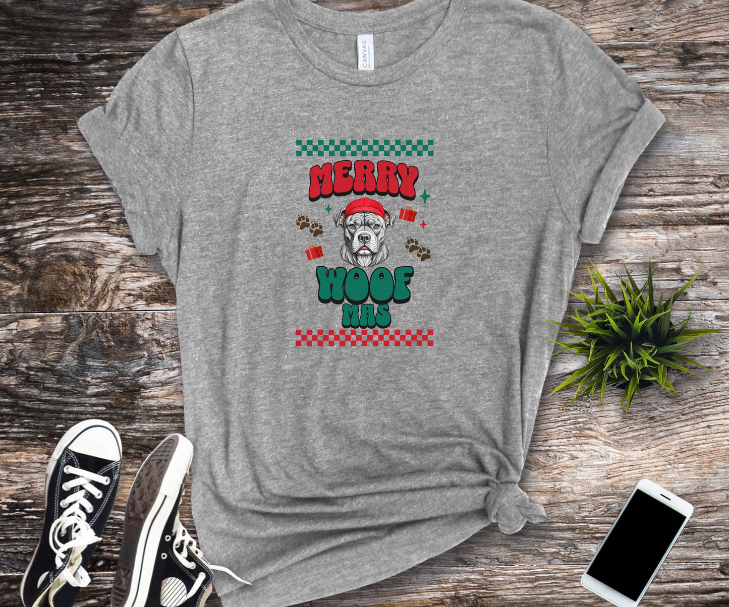 Merry Woofmas, pitbull lover shirt, christmas pitbull shirt