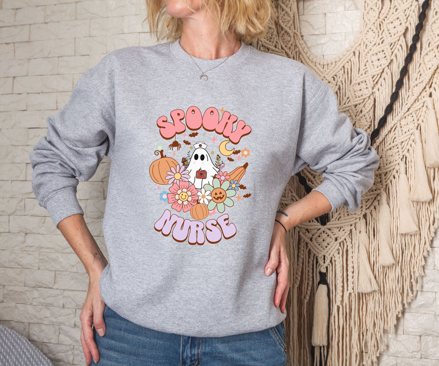 Spooky nurse, halloween nurse sweatshirt