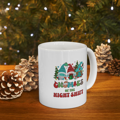 Gnomies of the night shift, christmas nurse mug, Ceramic Mug 11oz