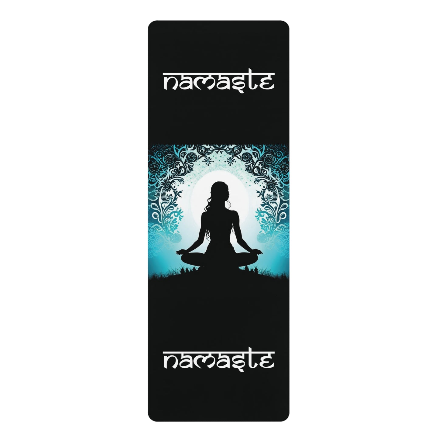 Sukhasana Pose Rubber Yoga Mat, Namaste