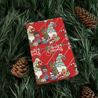 Gnomes Gift Wrap Papers, Christmas Gnomes gift wrap