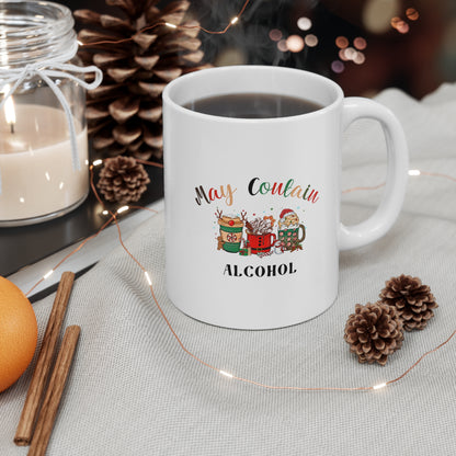 Merry christmas, Christmas drinks, funny mug, white Ceramic Mug 11oz