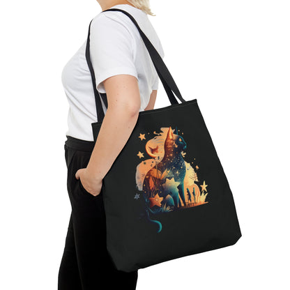 Colorful cat Tote Bag, mystical tote bag