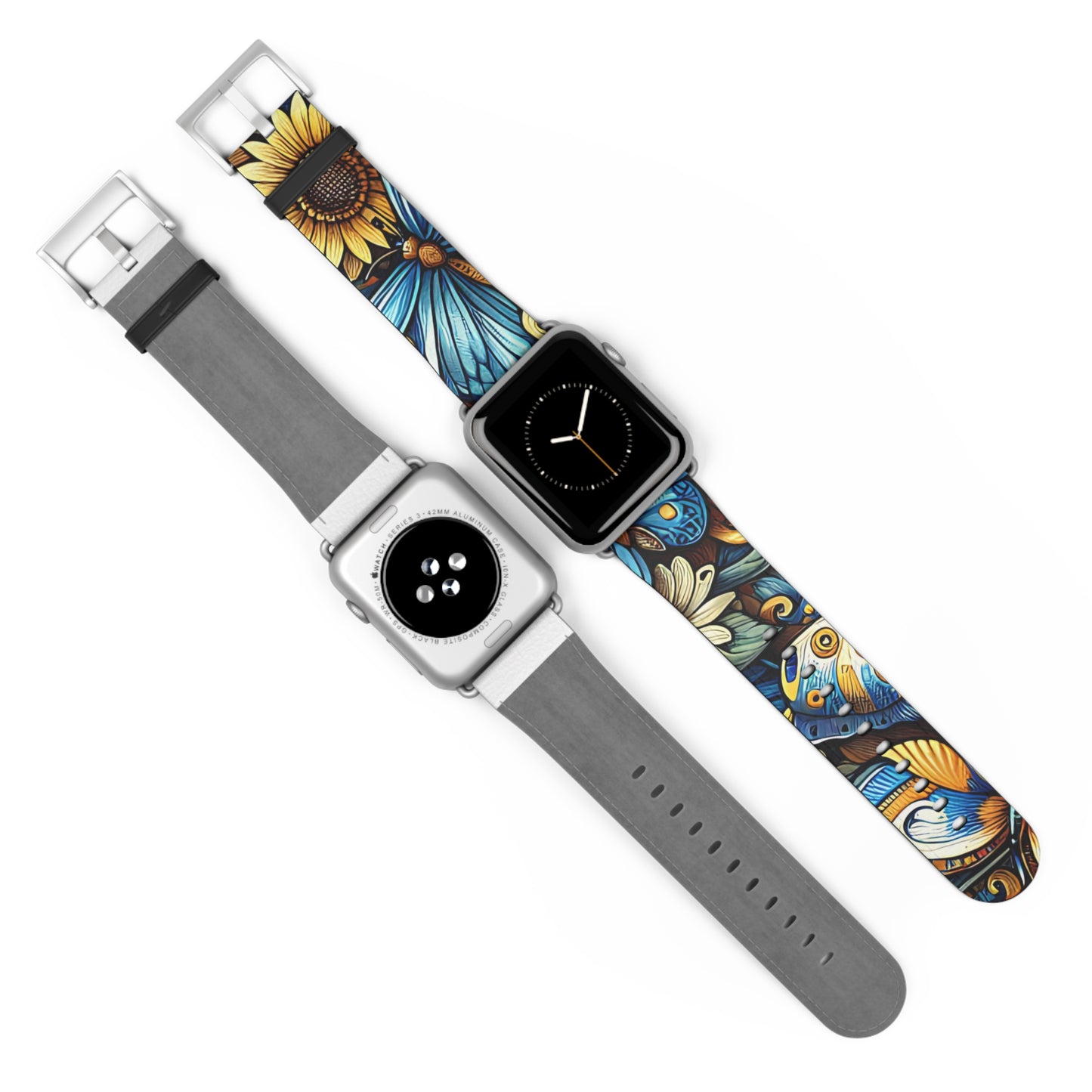 Sunflowers Faux Leather Apple Watch Band