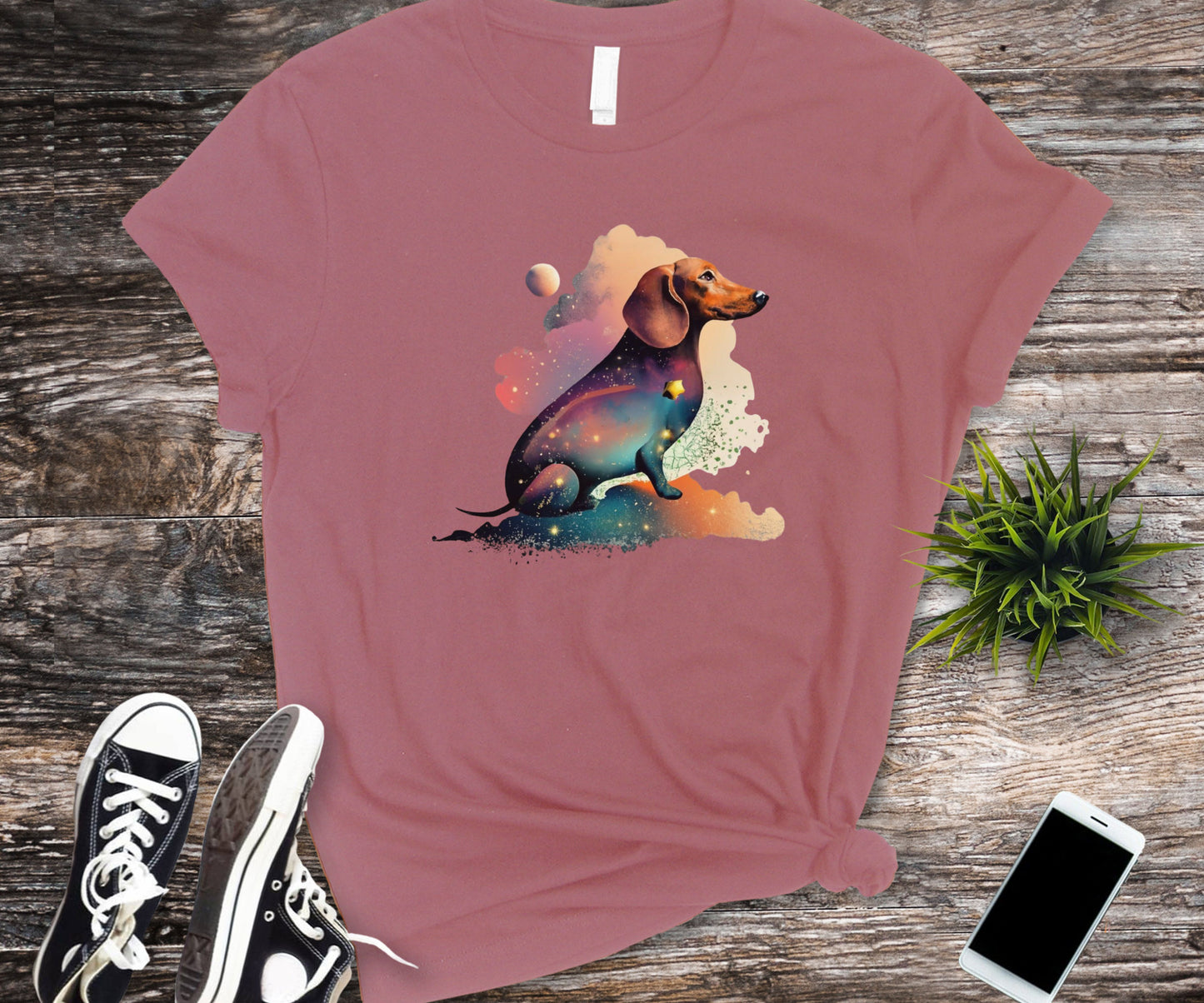 Wiener shirt, colorful Dachshund shirt, psychedelic shirt