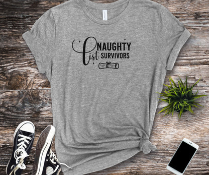 Naughty list survivors, christmas shirt, matching shirt, christmas family shirt