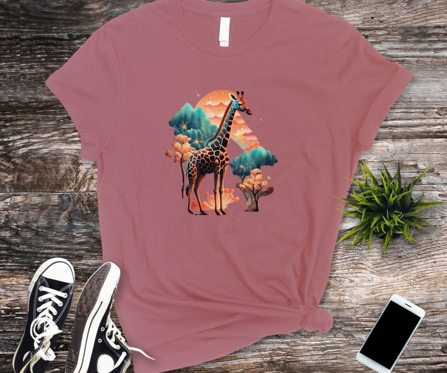 Giraffe shirt, colorful giraffe shirt