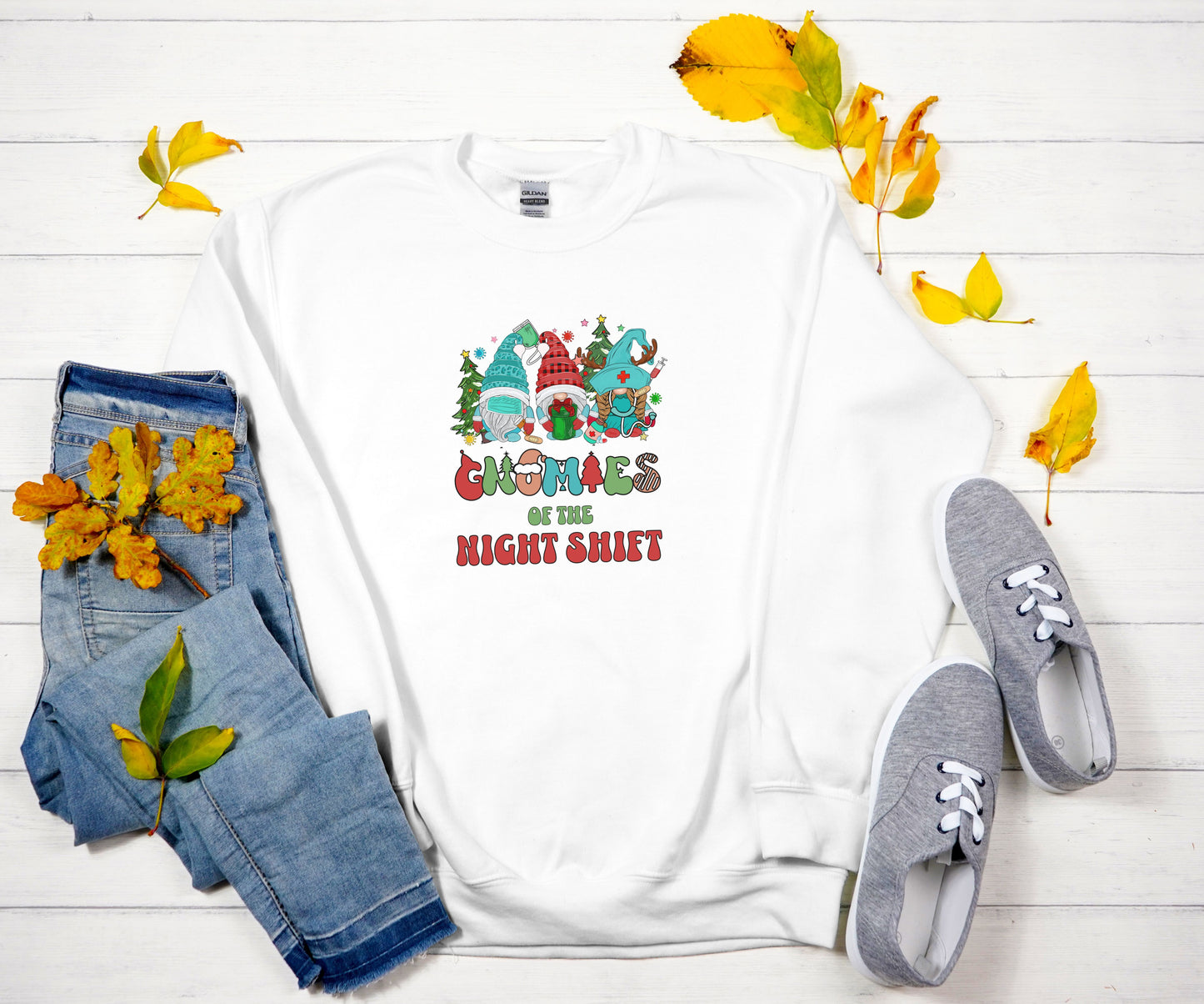 Gnomies of the night shift, Christmas nurse Sweatshirt