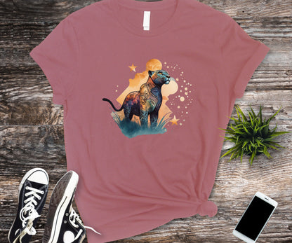 Panther shirt, colorful shirt, graphic tee, animal lover shirt