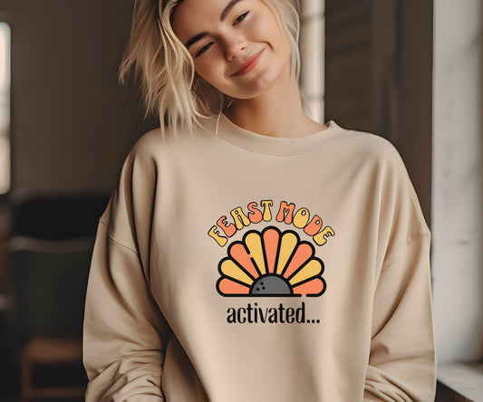 Feast mode, thanksgiving sweatshirt