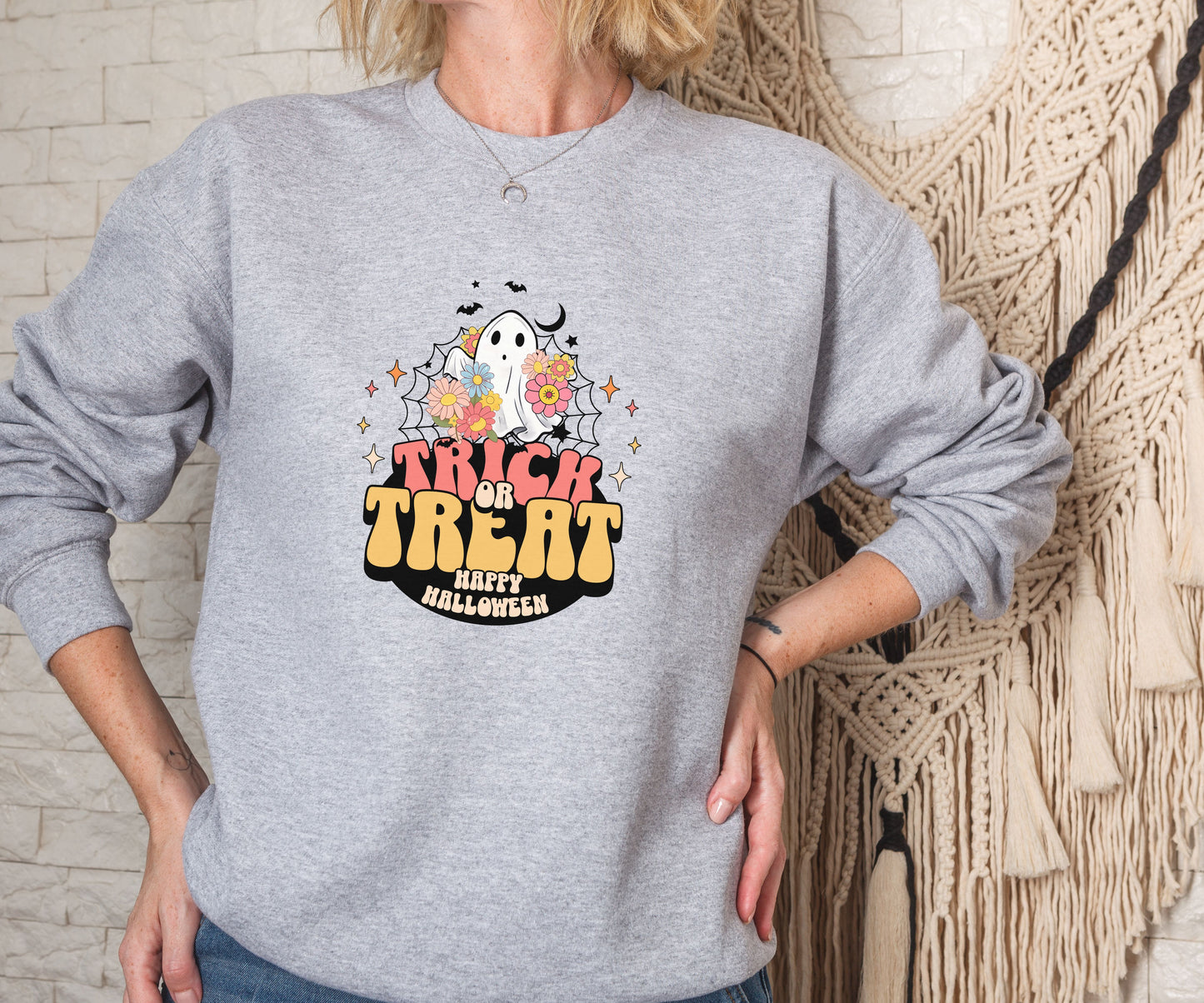 Trick or treat, halloween, halloween sweatshirt