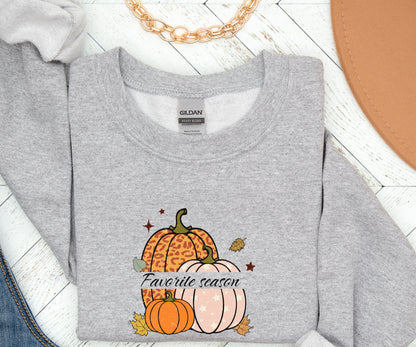 Pumpkin, favorite season, fall sweatshirt