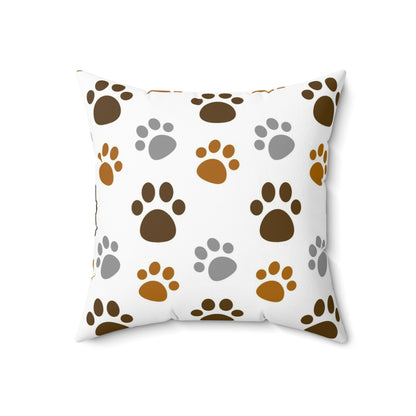 Dog paw pillow, animal lover pillow, Couch pillow, Pattern pillow, Spun Polyester Square Pillow