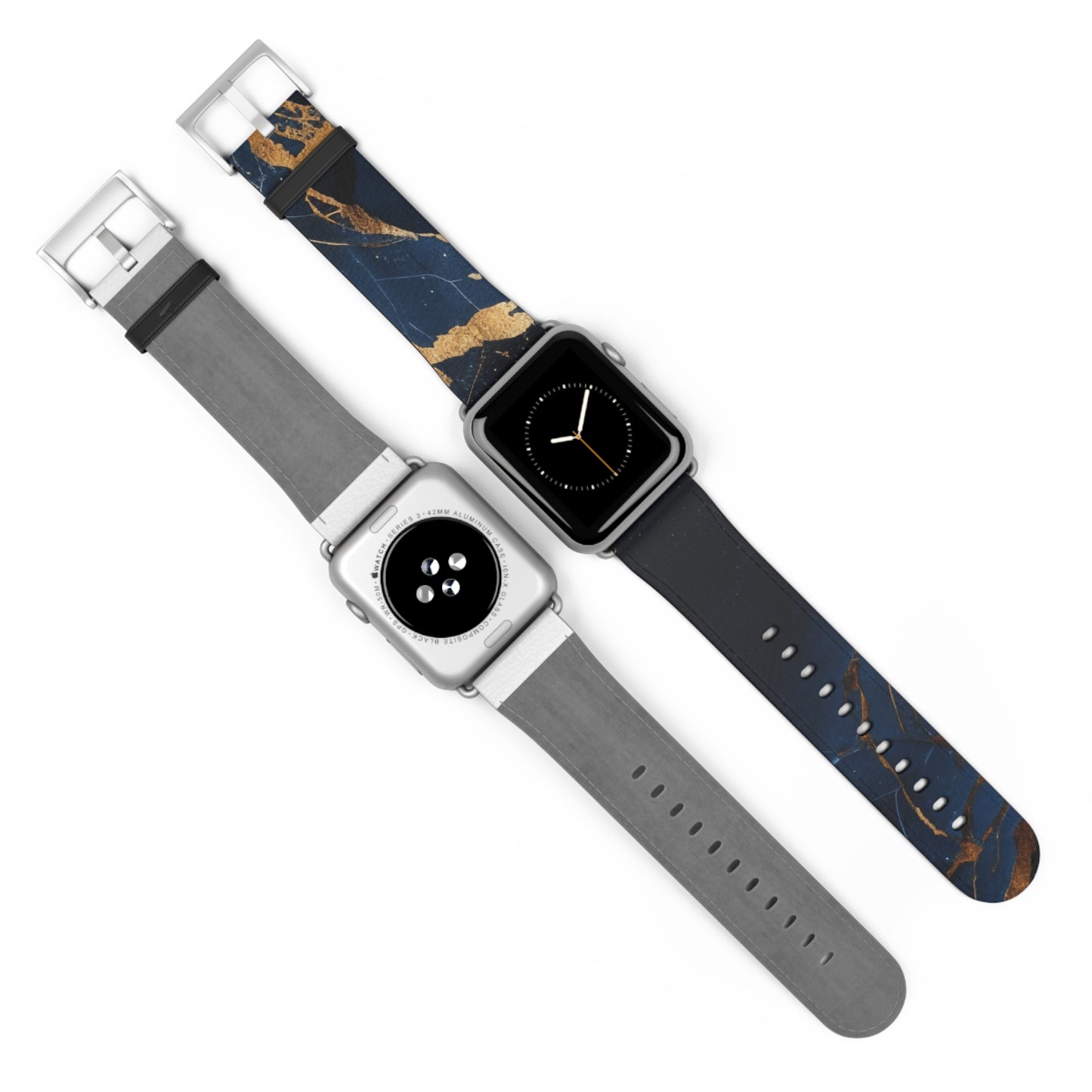 Dark Blue Faux Leather Apple Watch Band