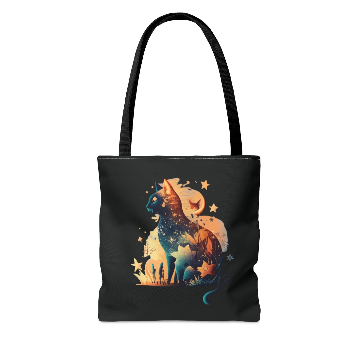 Colorful cat Tote Bag, mystical tote bag