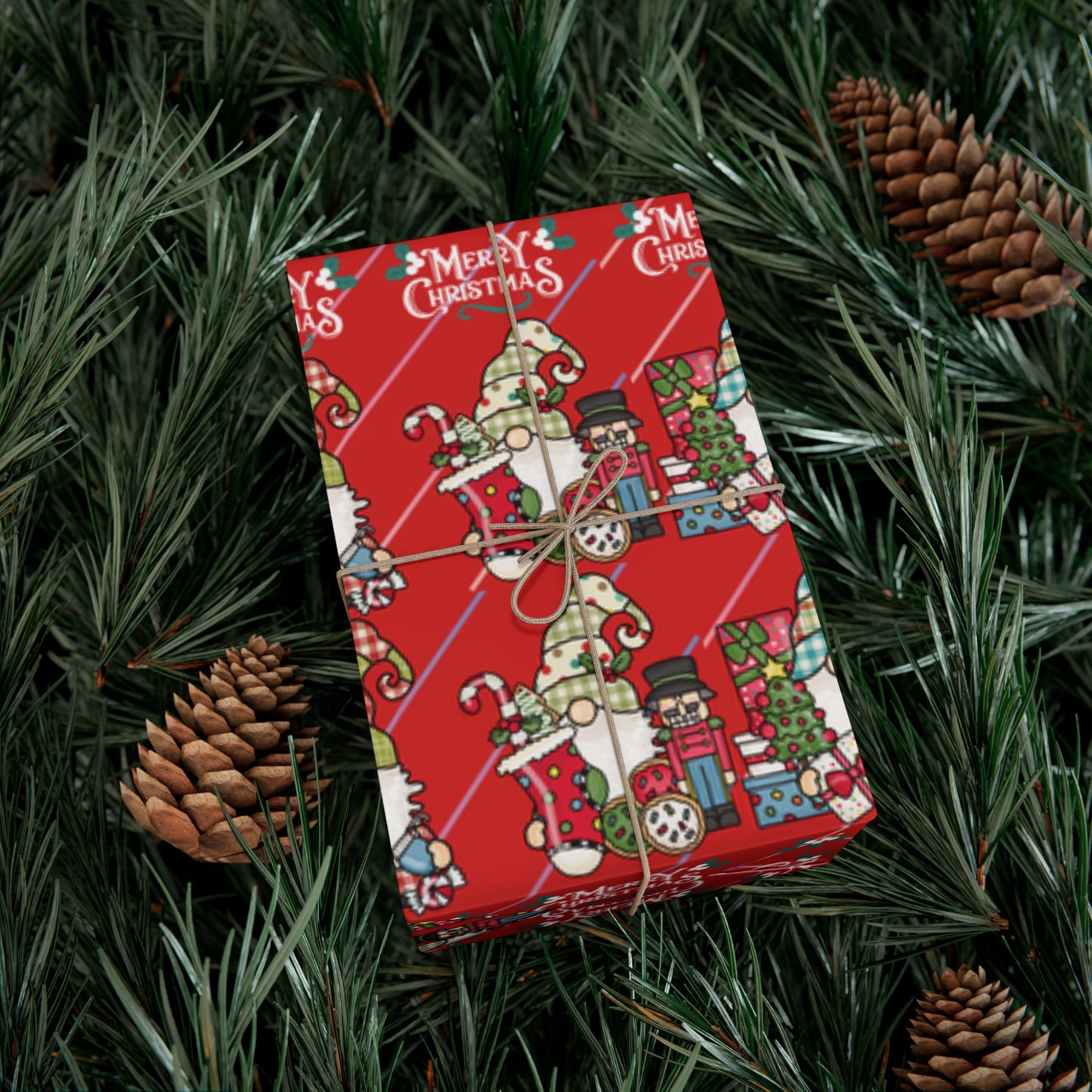 Gnomes Gift Wrap Papers, Christmas Gnomes gift wrap