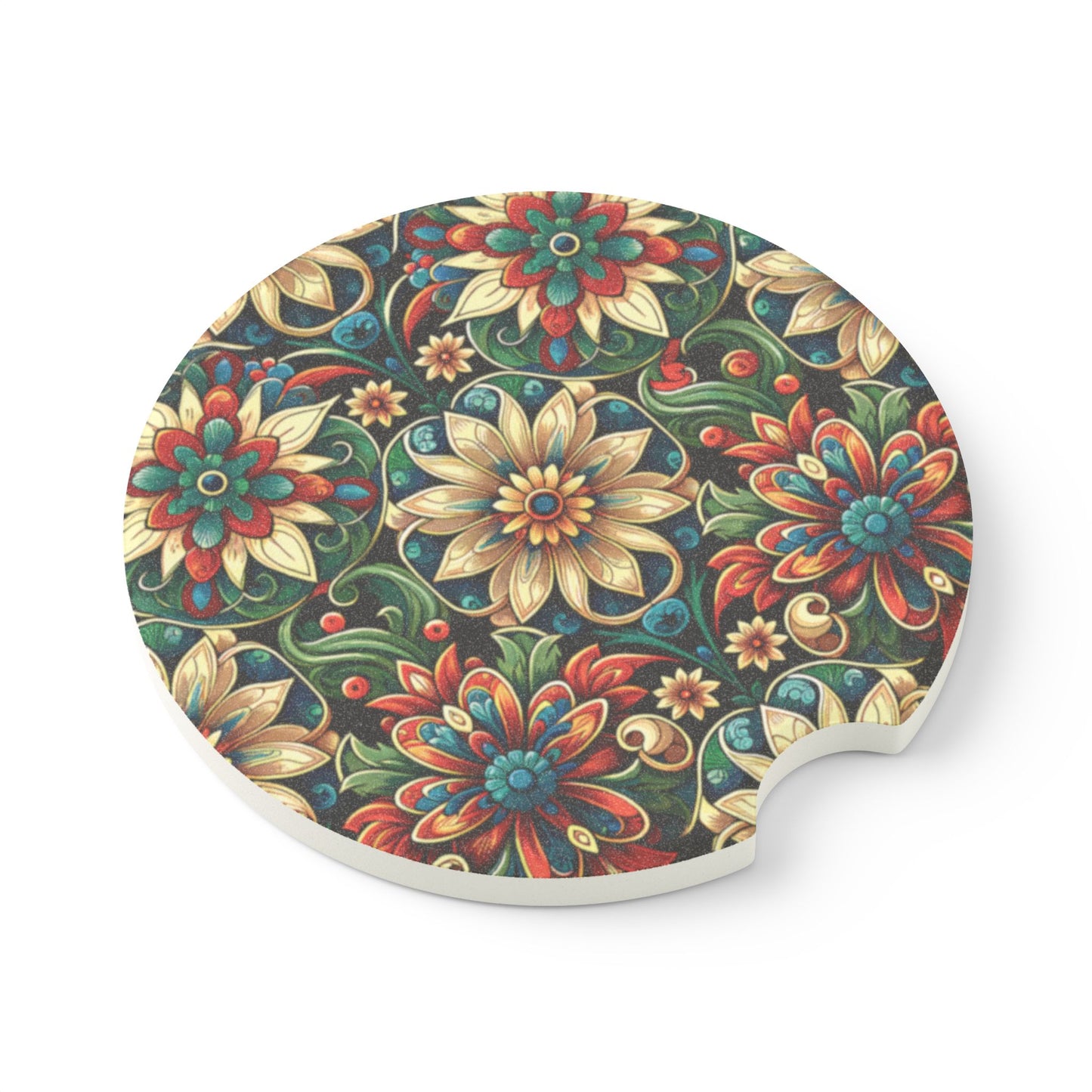 Celestial Flowers Soapstone Car Coaster