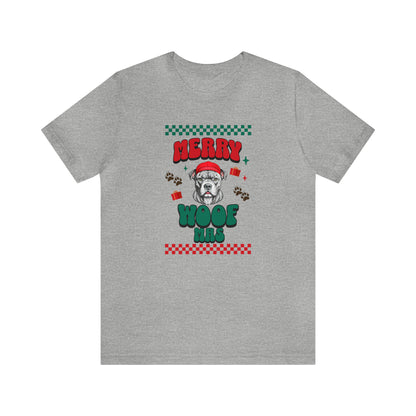 Merry Woofmas, pitbull lover shirt, christmas pitbull shirt