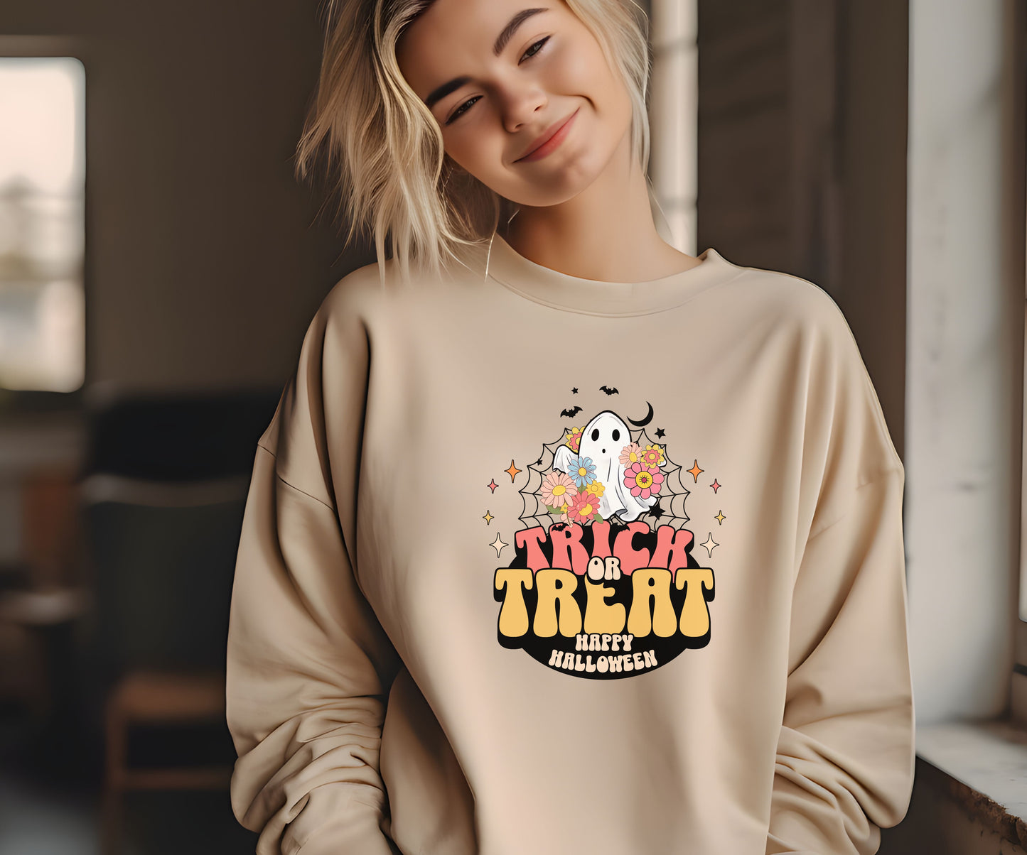 Trick or treat, halloween, halloween sweatshirt