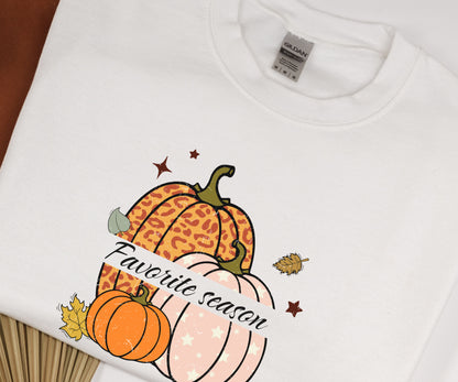 Pumpkin, favorite season, fall sweatshirt