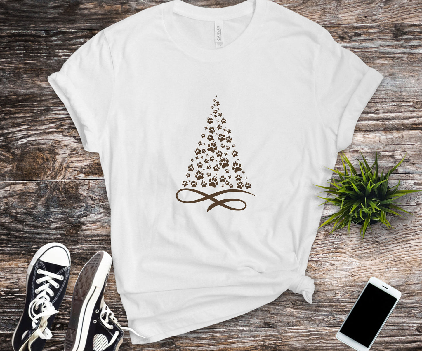 Paw Christmas tree, dog lover christmas shirt