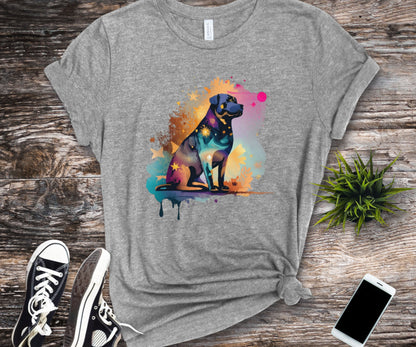 Rottweiler shirt, colorful shirt, psychedelic shirt,  dog lover shirt