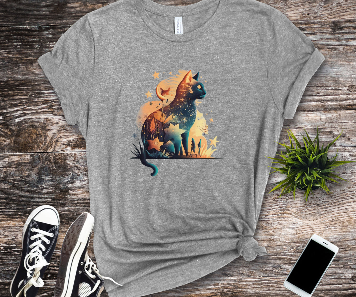 Cat shirt, colorful shirt for cat lover, graphic shirt