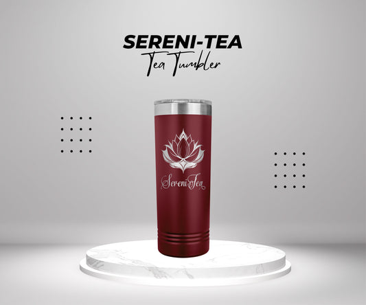 22oz laser engraved tumbler, Lotus flower tumbler, SereniTea