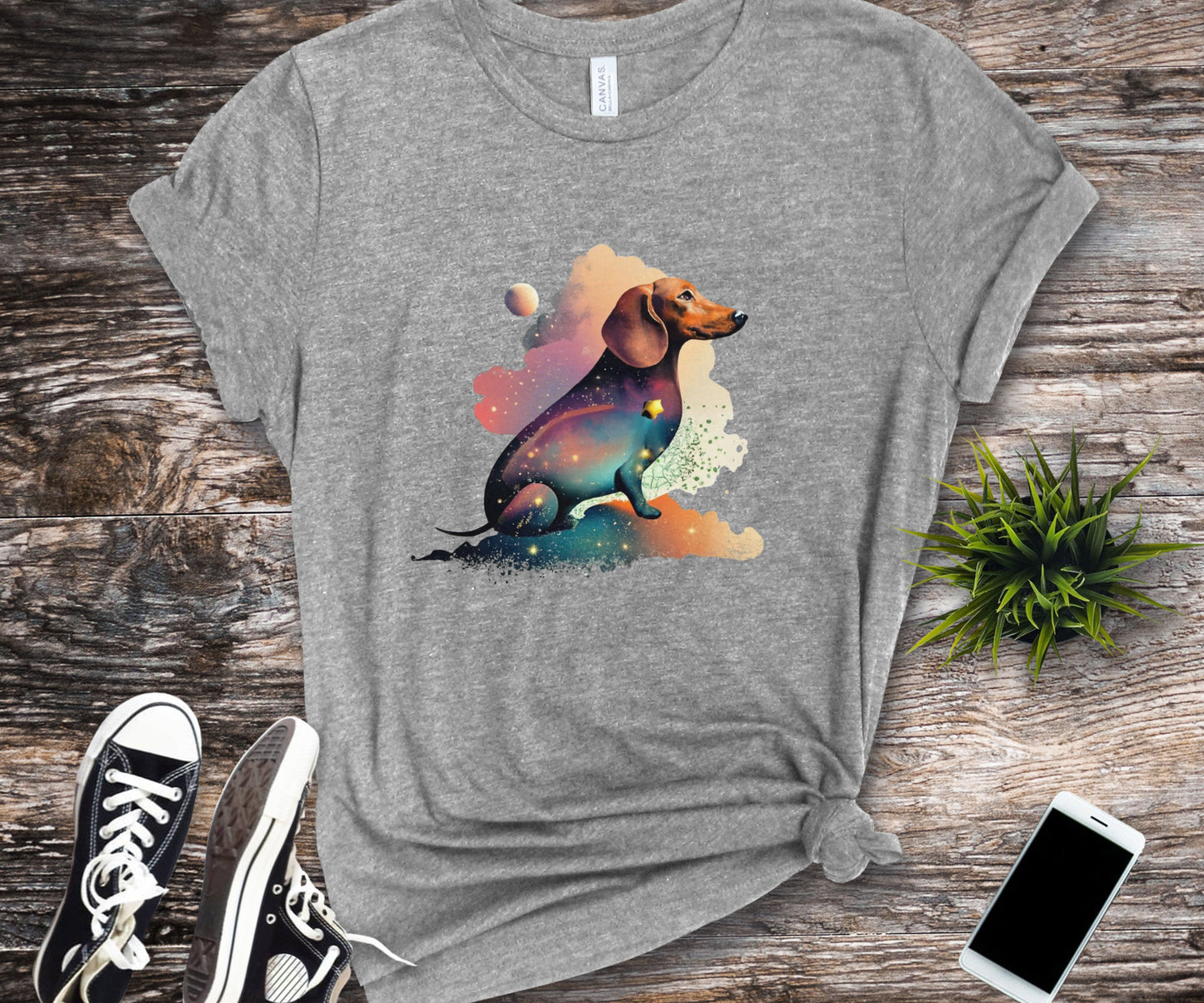 Wiener shirt, colorful Dachshund shirt, psychedelic shirt