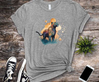 Panther shirt, colorful shirt, graphic tee, animal lover shirt