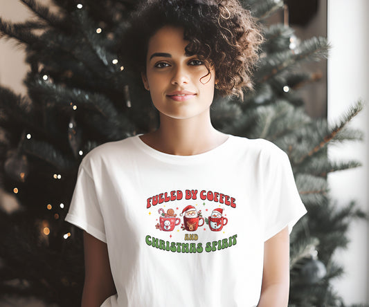 Fueled by coffee and christmas cheer, christmas coffee shirt