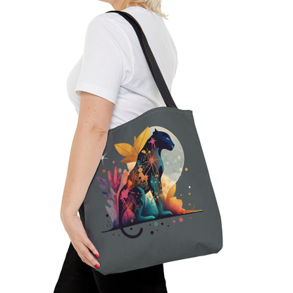 black panther Tote Bag, colorful panther tote bag