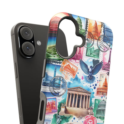 Stamp Collage MagSafe Tough Iphone Case