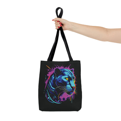 Black Panther Tote Bag, colorful panther tote bag